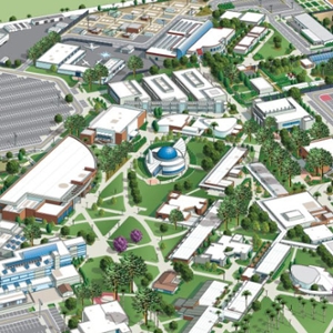 Graphical aerial view of the campus