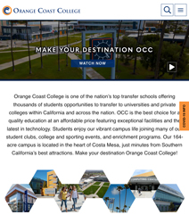 Preview snippet of Destination OCC website