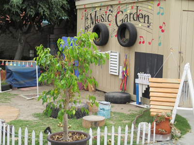 outside area called the music garden