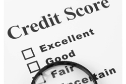 Credit Score report with checkbox for excellent, good and fair.