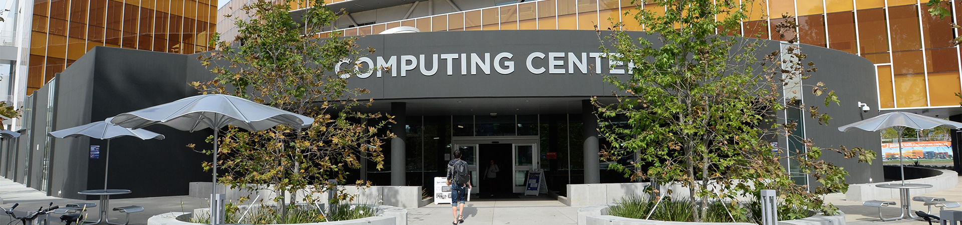 Computer Center sign shown on building
