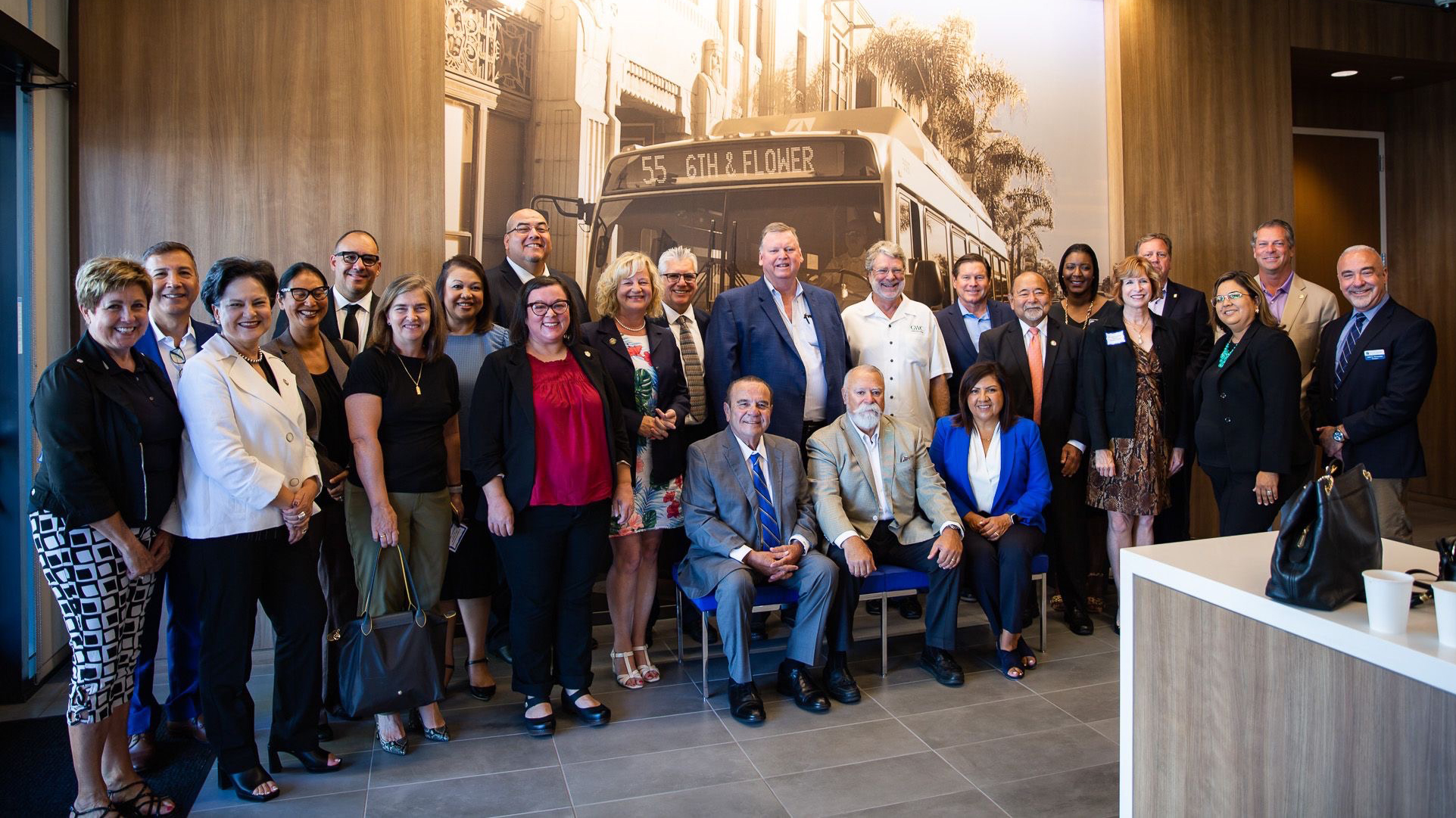 photograph of representatives from orange county transportation authority and various orange county community colleges