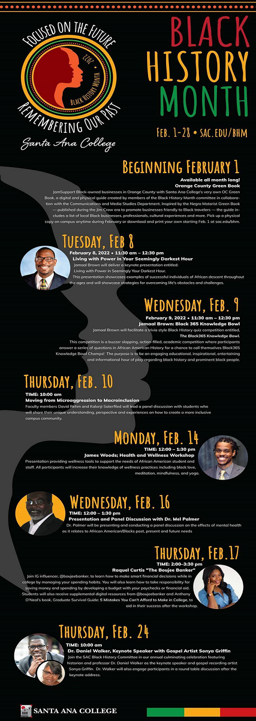 Santa Ana College Black History Month Flyer