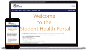 Preview of the Student Health Portal on a laptop and smartphone.